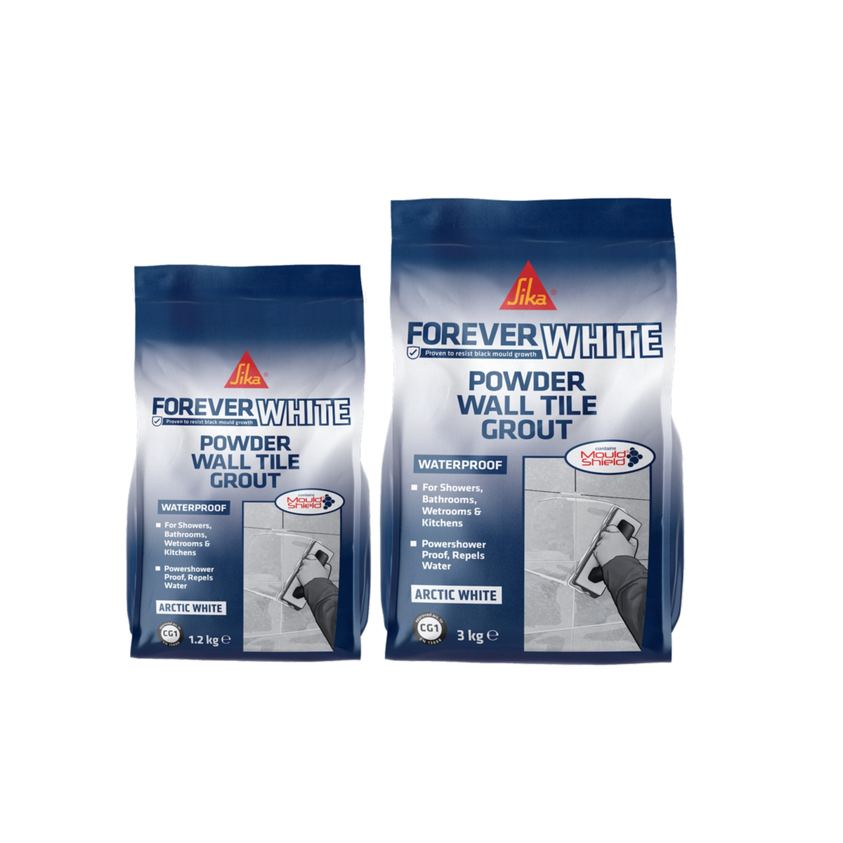 Sika Forever White powder wall tile grout 1.2kg