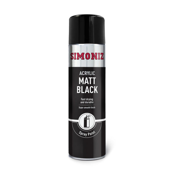 Simoniz matt black aerosol spray paint 500ml