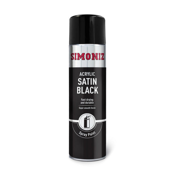 Simoniz satin black aerosol spray paint 500ml