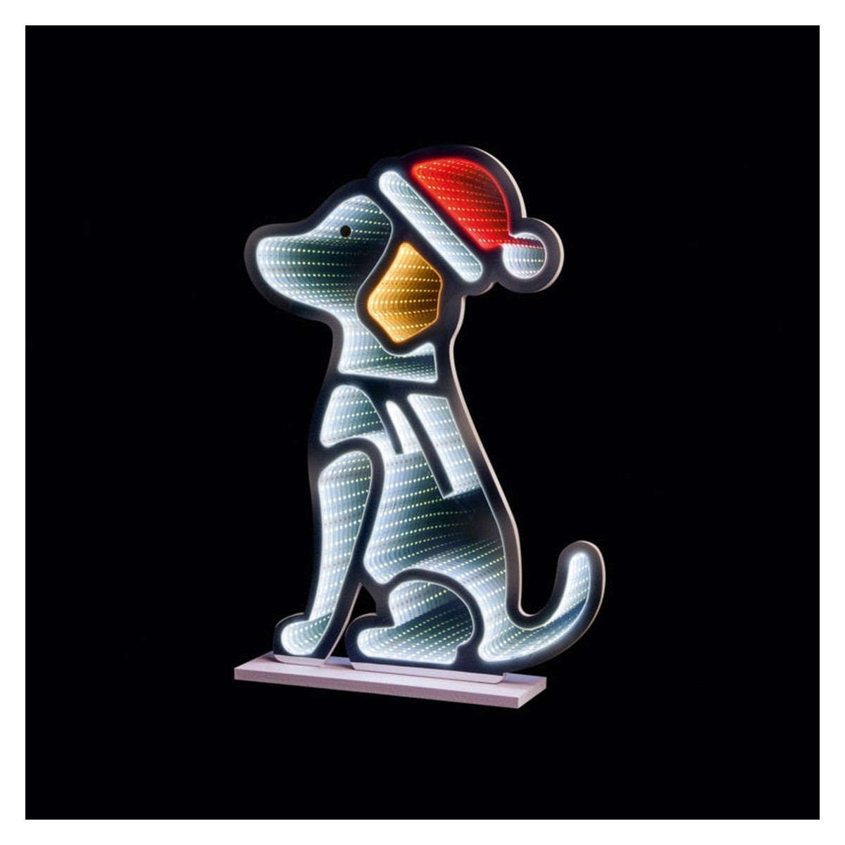 Sitting Dog With Hat Infinity Mirror - 60cm