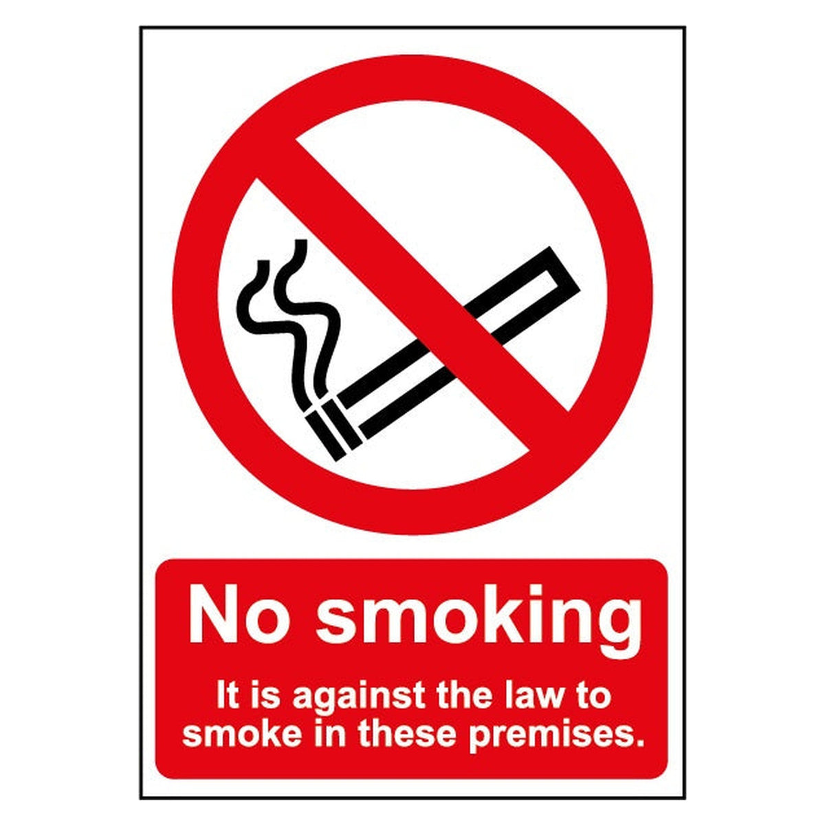 Smiths Architectural against the law smoking sign, 148 x 210mm