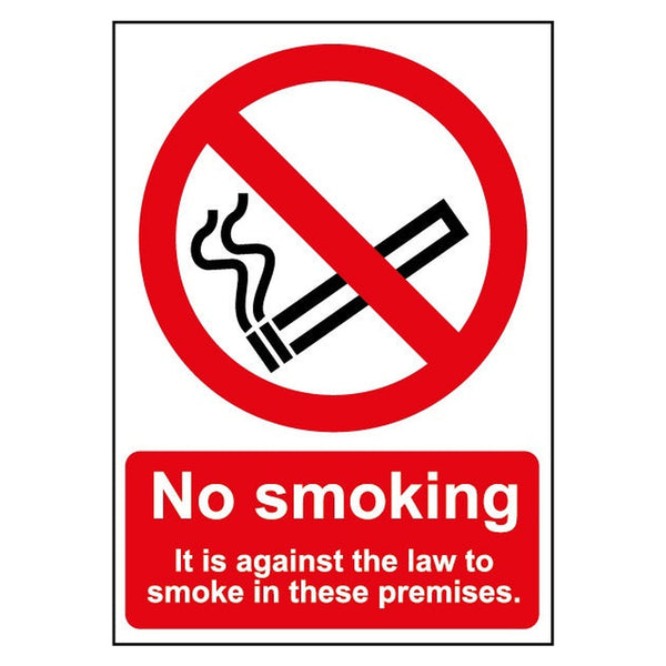 Smiths Architectural against the law smoking sign, 148 x 210mm
