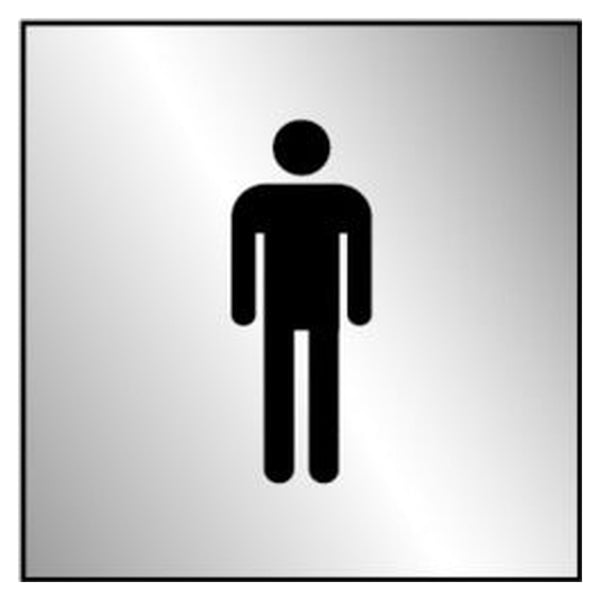 Smiths Architectural self-adhesive gent symbol sign, 100mm x 100mm