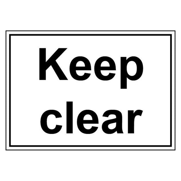 Smiths Architectural Keep Clear sign 148mm x 210mm