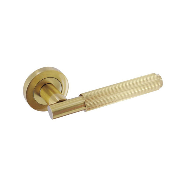 Smiths Architectural linear lever on rose in satin brass