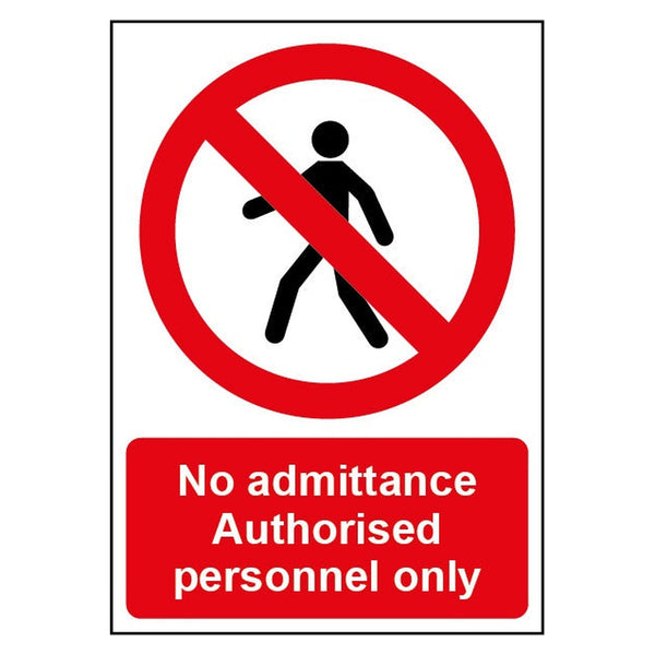 Smiths Architectural no admittance sign 148 x 210mm