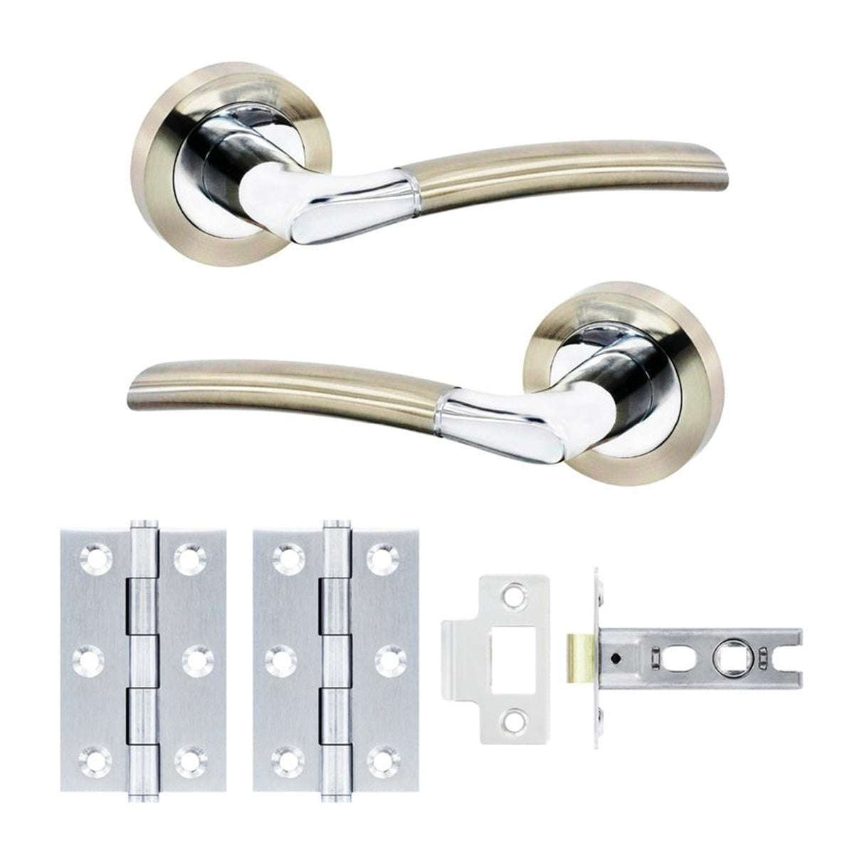 Smiths Solar satin chrome handle set with latch and hinges