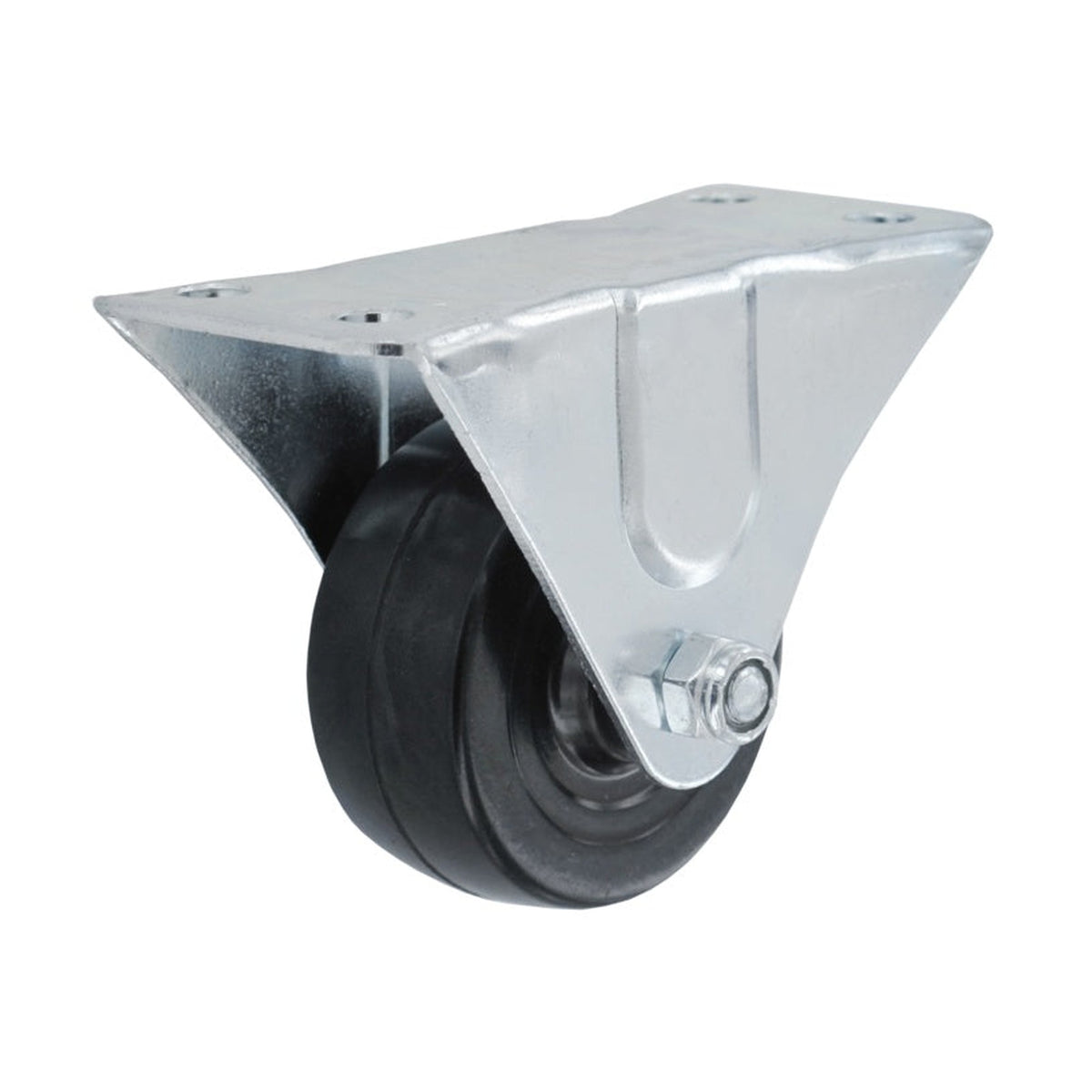 Smiths Ironmongery rigid castor 75mm rubber wheel