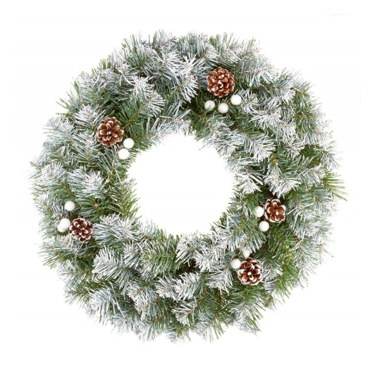 Snow Tipped Wreath Berry & Cone - 50cm
