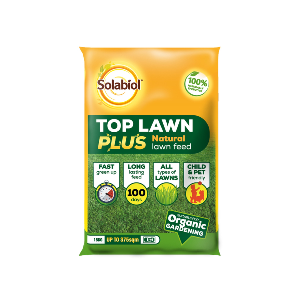 Solabiol Top Lawn Plus natural lawn feed 15kg