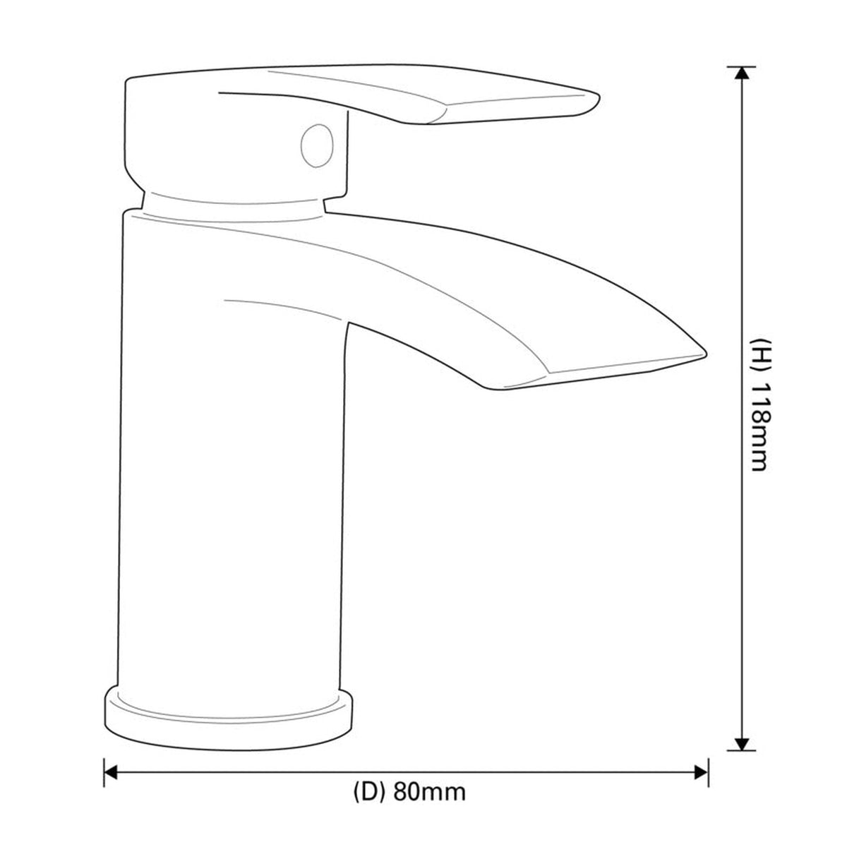 SP Aero Curve cloakroom basin mixer tap, view 2