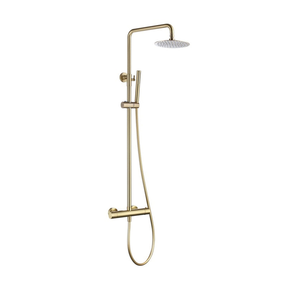 SP Aria thermostatic cool touch round shower in brass