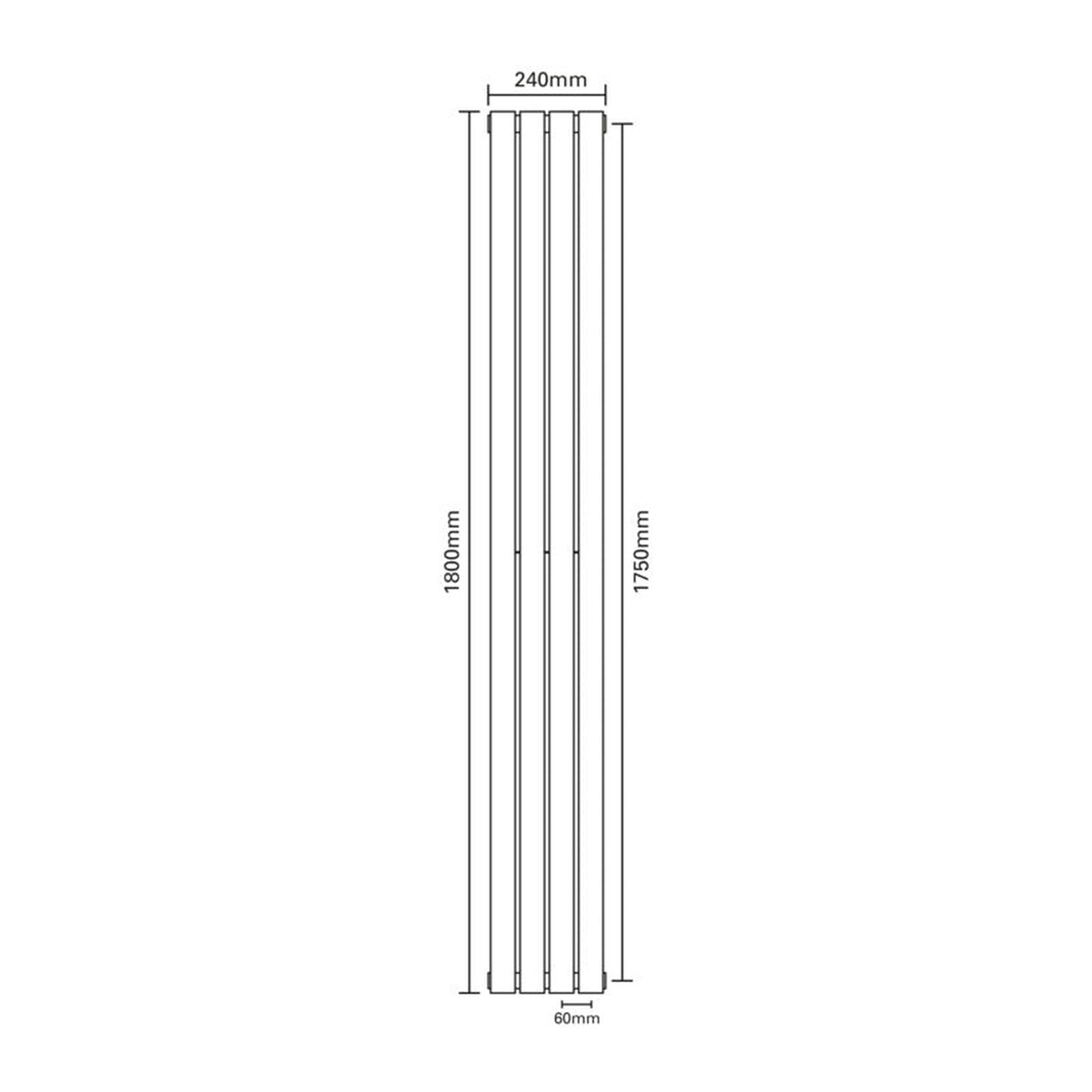SP Ashford anthracite designer radiator 1800 x 240mm, view 3