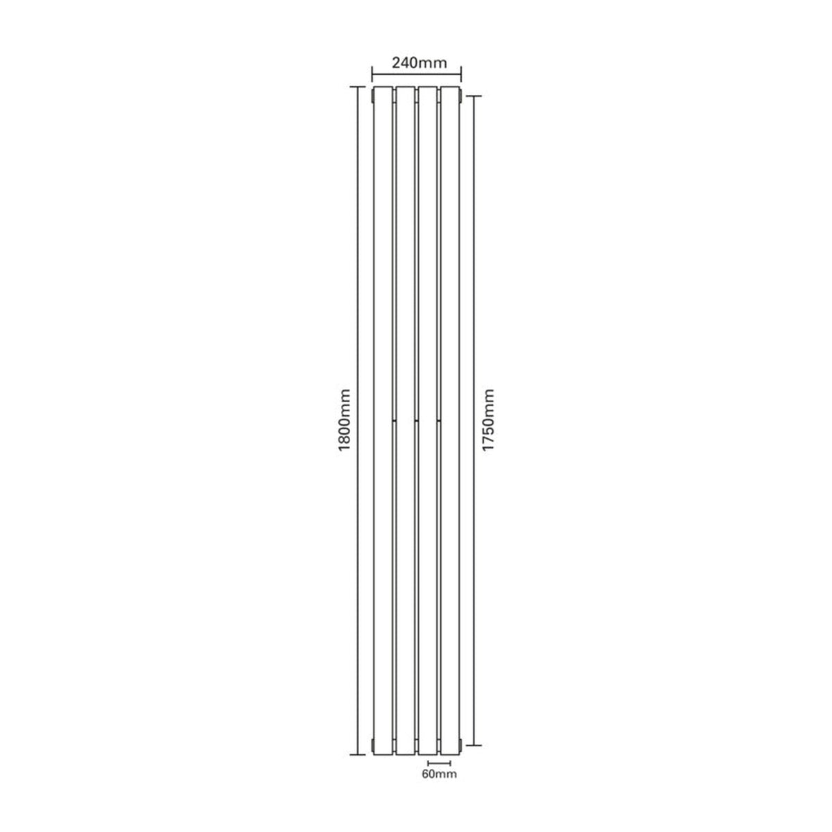 SP Ashford designer white radiator 240 x 1800mm, view 3