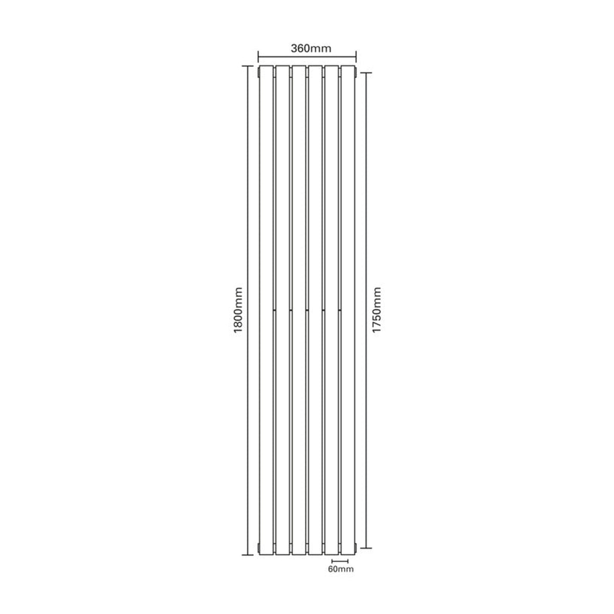 SP Ashford anthracite designer radiator 1800 x 360mm, view 3