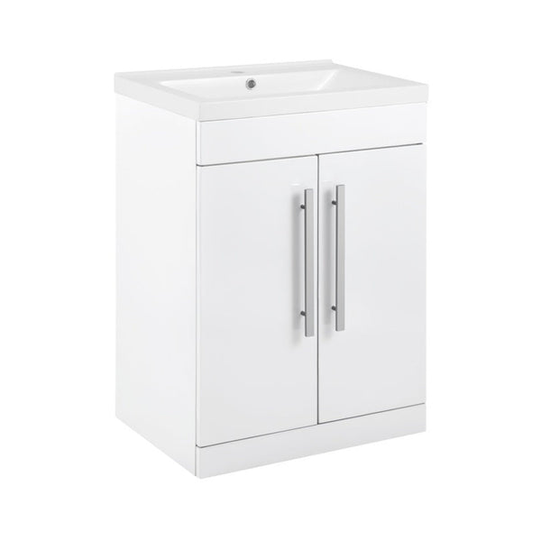 SP Avalon 600mm 2 door gloss white basin unit