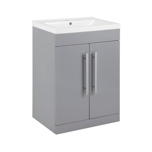 SP Avalon 600mm grey high gloss 2 door basin unit