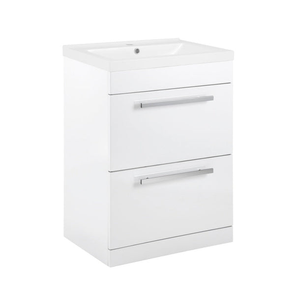 SP Avalon 2 drawer gloss white basin unit 600mm