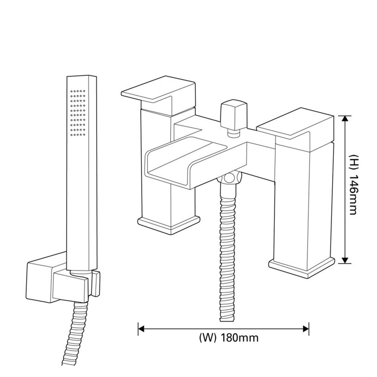 SP Cascade bath shower mixer tap, view 2