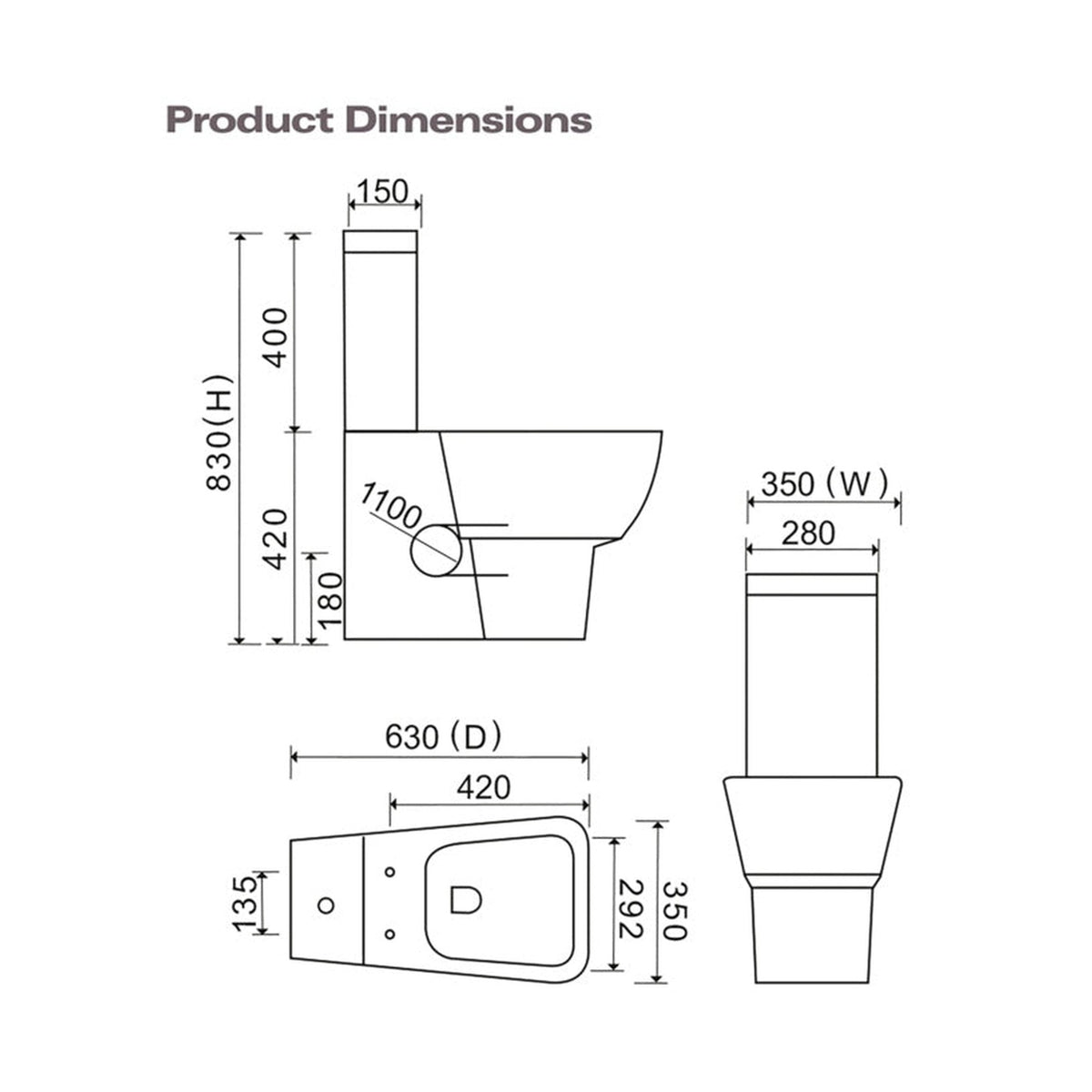 SP Eco Edge close coupled cistern with chrome dual flush button, view 3