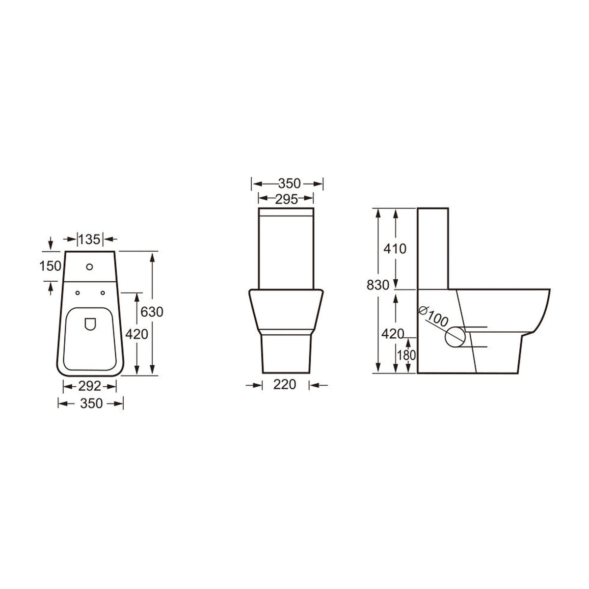 SP Eco Edge close coupled toilet pan, view 3