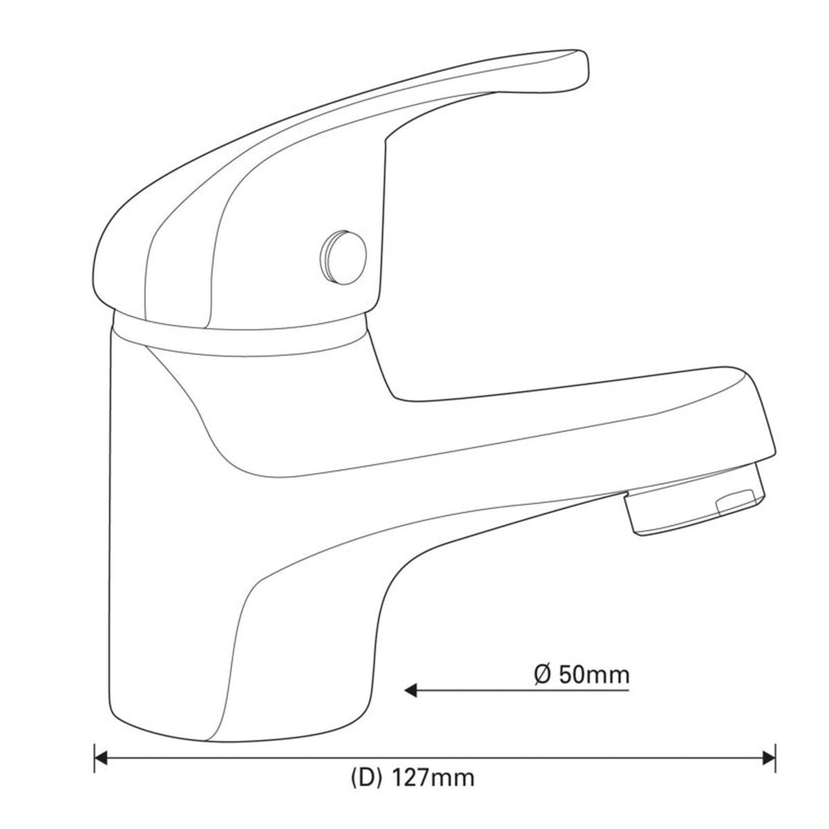 SP Eden cloakroom basin mixer tap with click clack waste, view 2