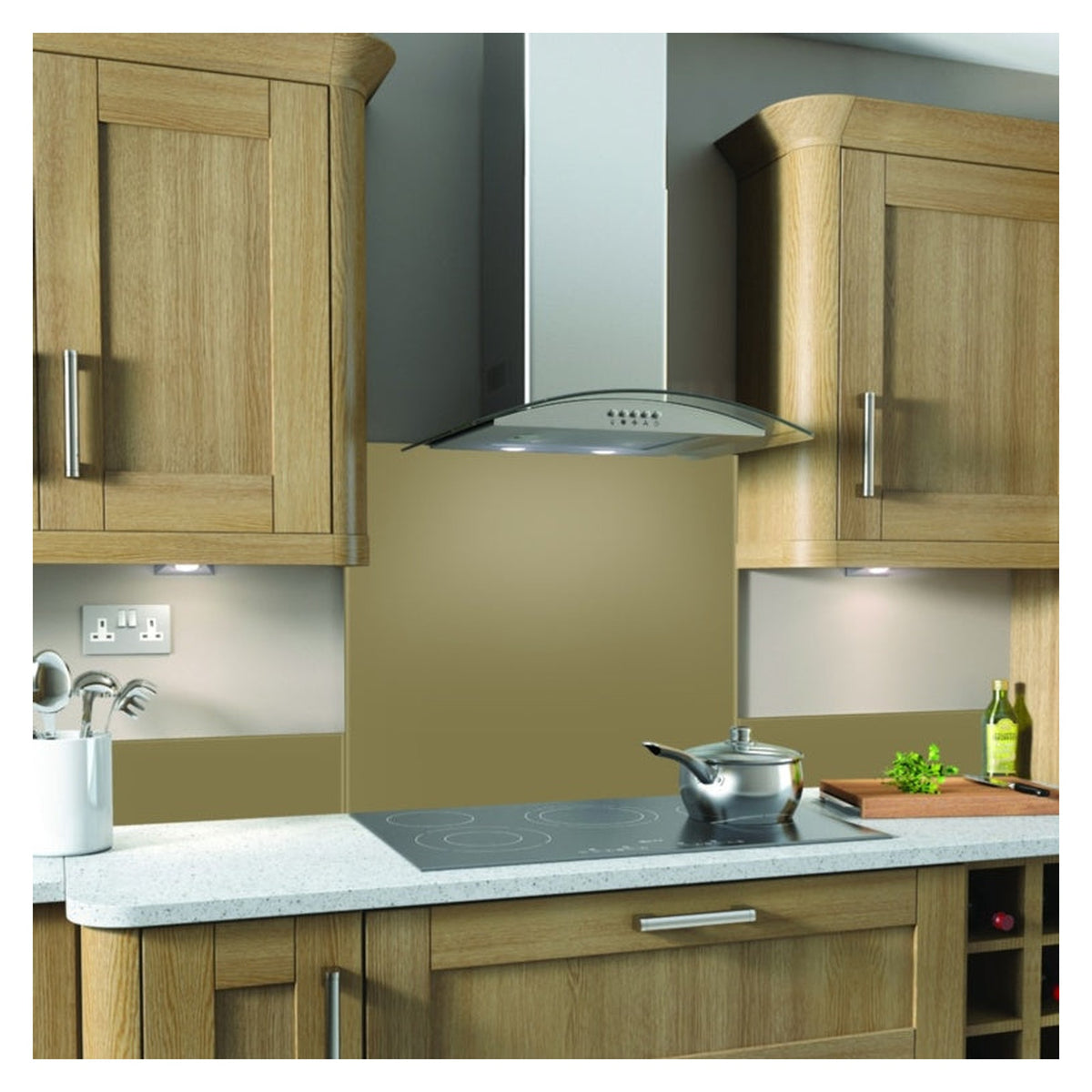 SP glass splashback in Cappuccino, 600 x 750mm