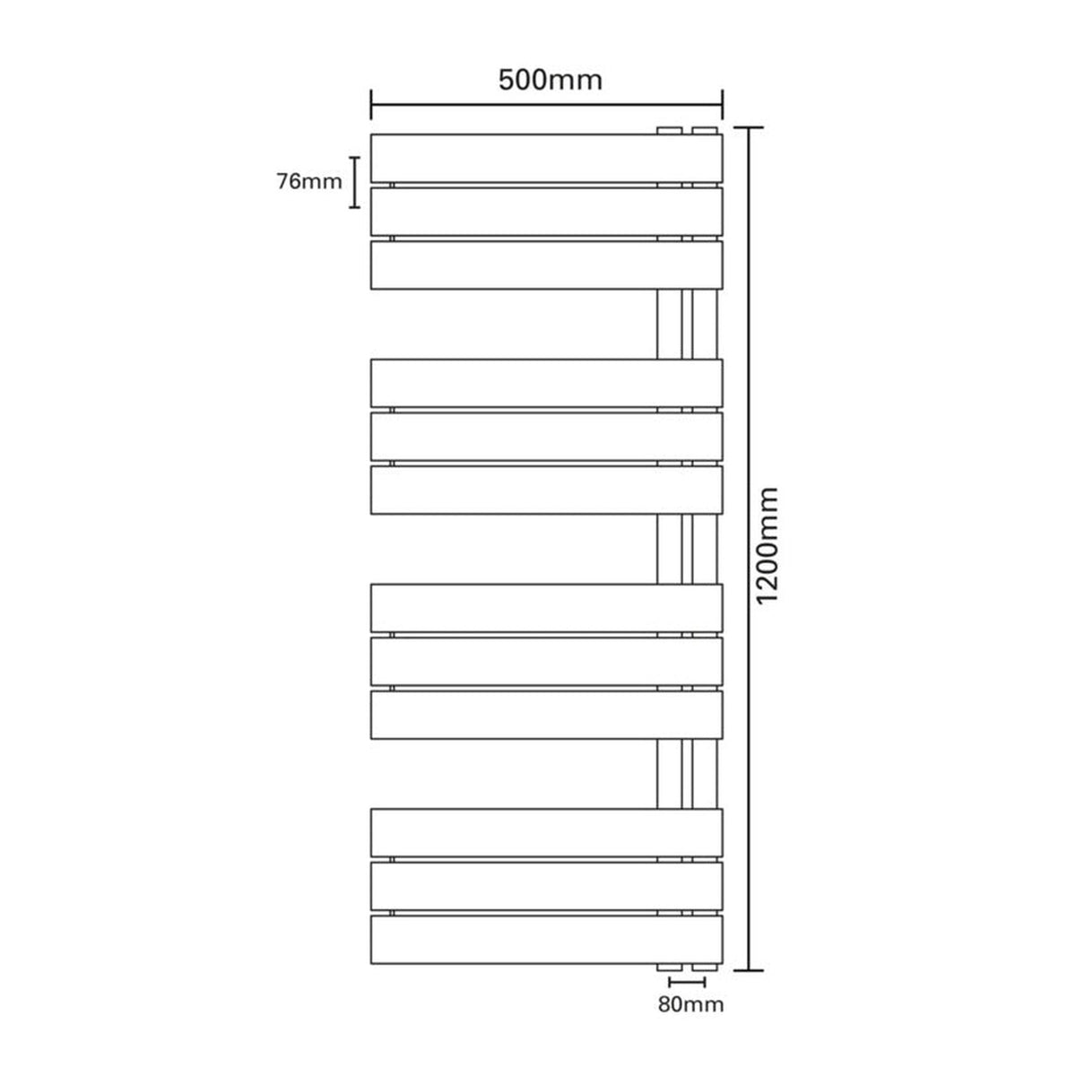 SP Lomond chrome designer towel radiator 500mm x 1200mm, view 3