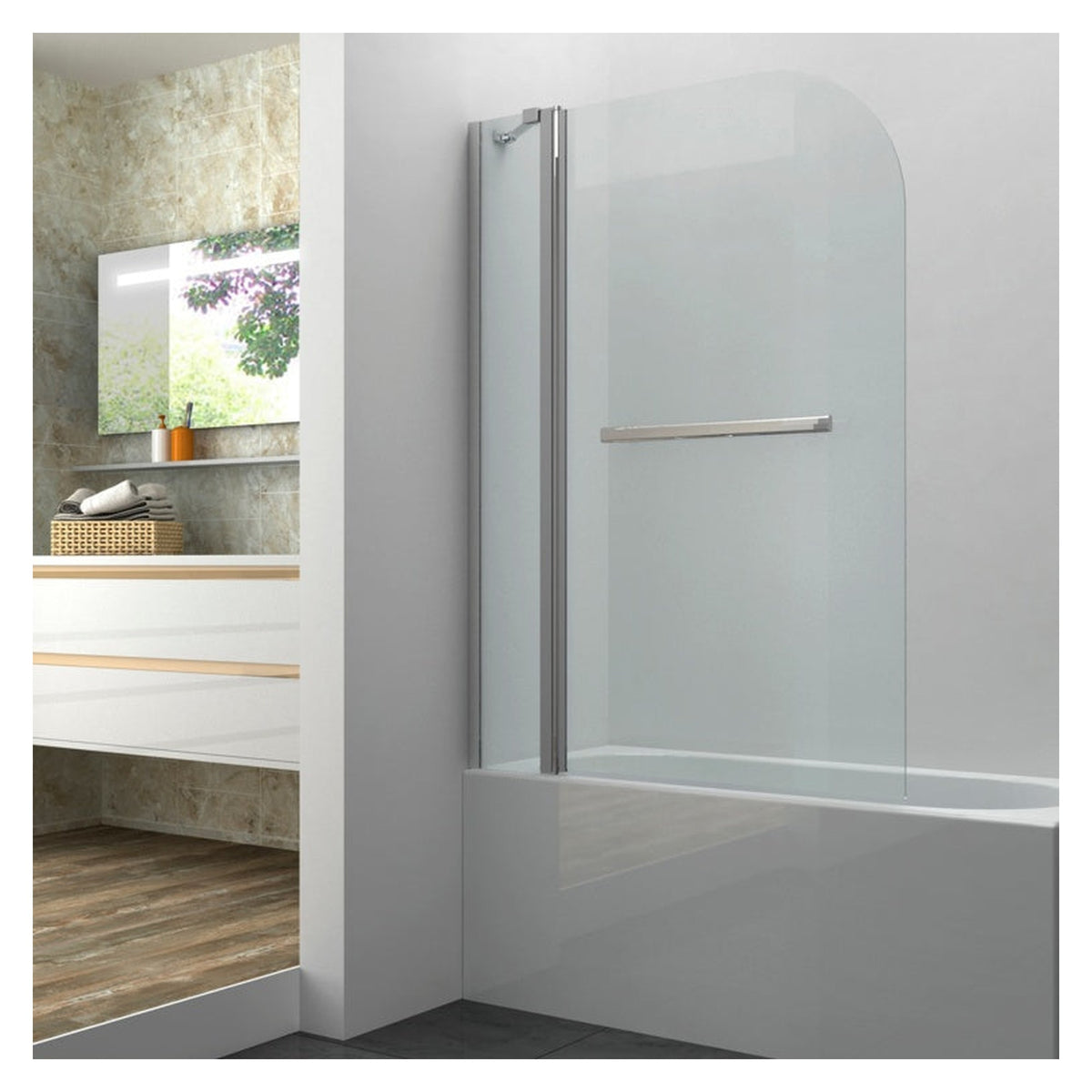SP Richmond double bath screen with towel rail 1400 x 1000mm
