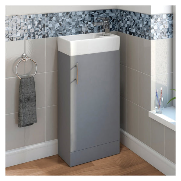 SP Rydal grey floor standing 410mm cabinet and basin