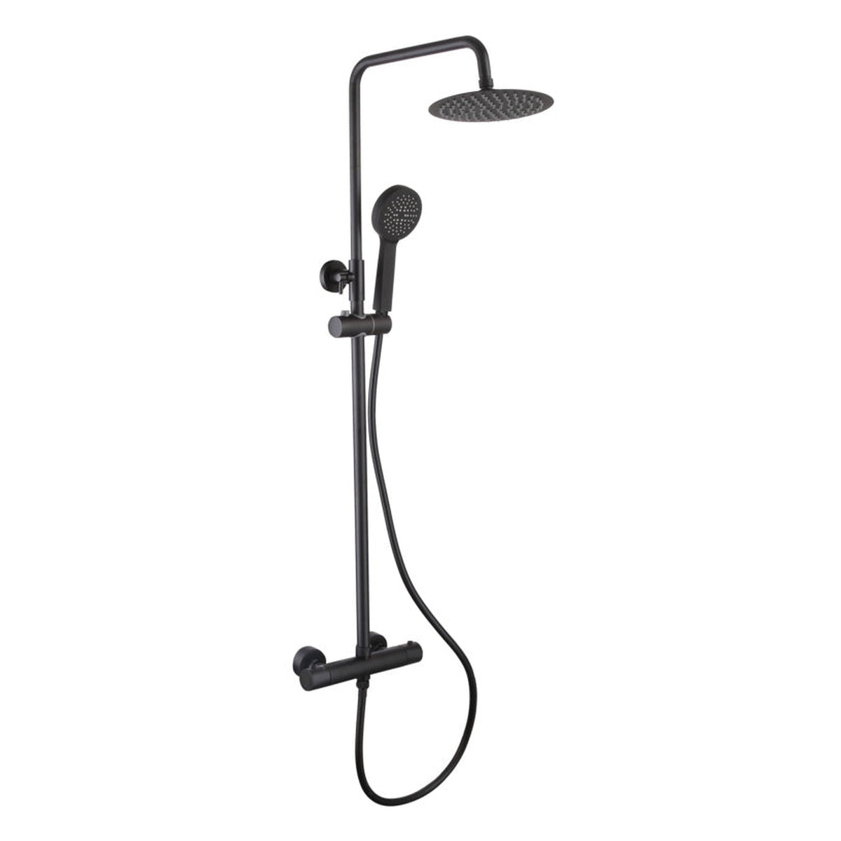 SP Scale matt black thermostatic round shower