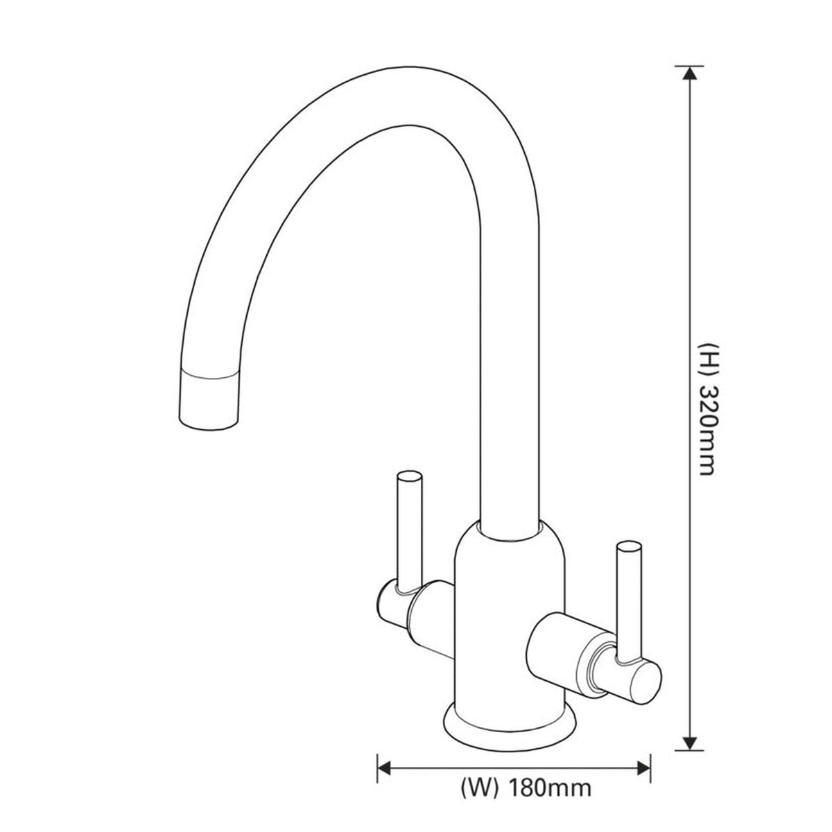 SP Turner mono mixer sink tap in solid brass, view 2