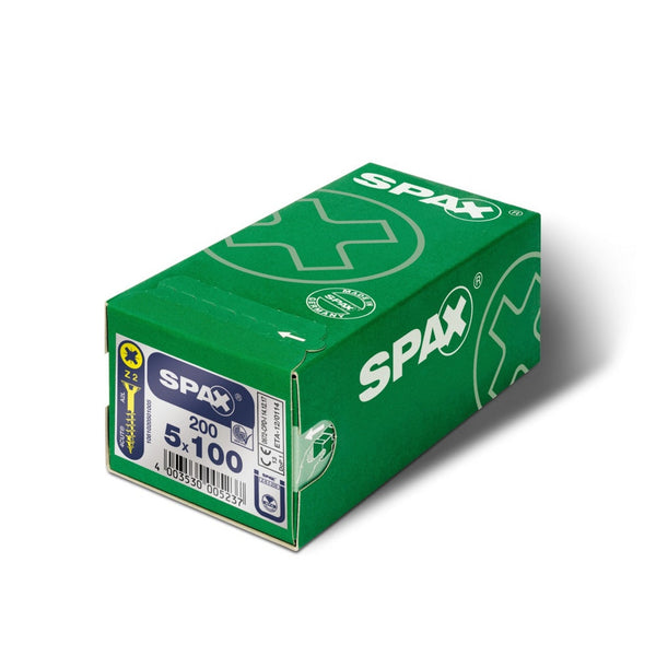 Spax flat countersunk screws 5 x 100mm, pack of 200