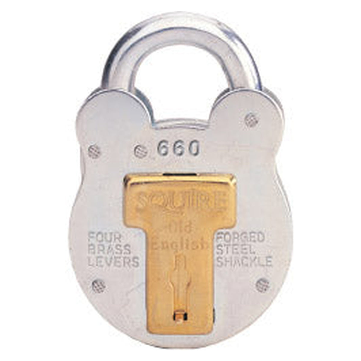 Squire 64mm 4-lever Old English galvanised steel padlock