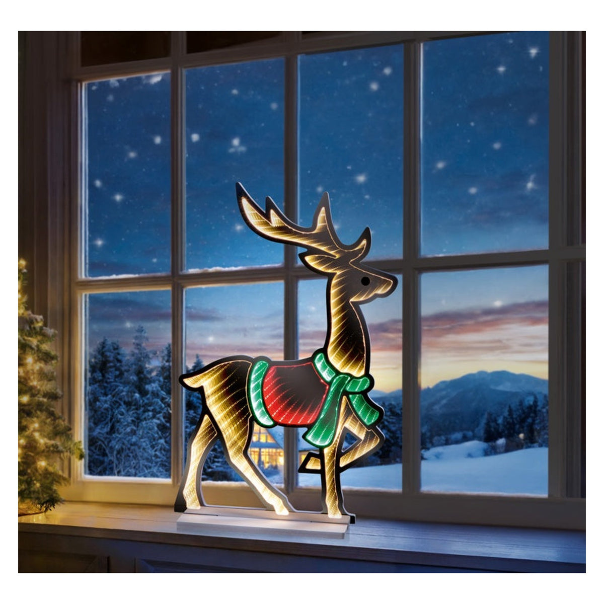 Stag Wearing Xmas Jumper & Scarf - 40cm