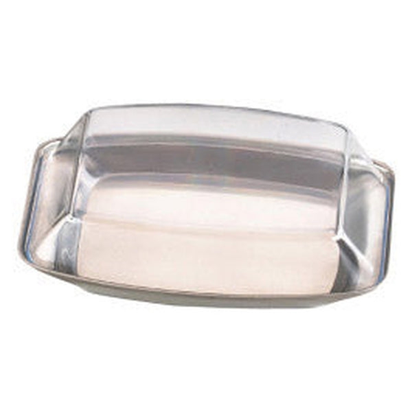 Stainless Steel Butter Dish with Plastic Clear Lid