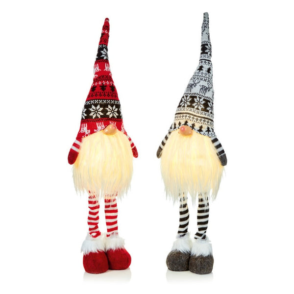 Standing Gnome LED Red Black White - 50cm Battery Operated