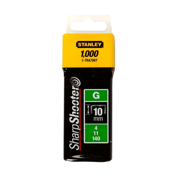 Stanley heavy duty G type staples 10mm, pack of 1000