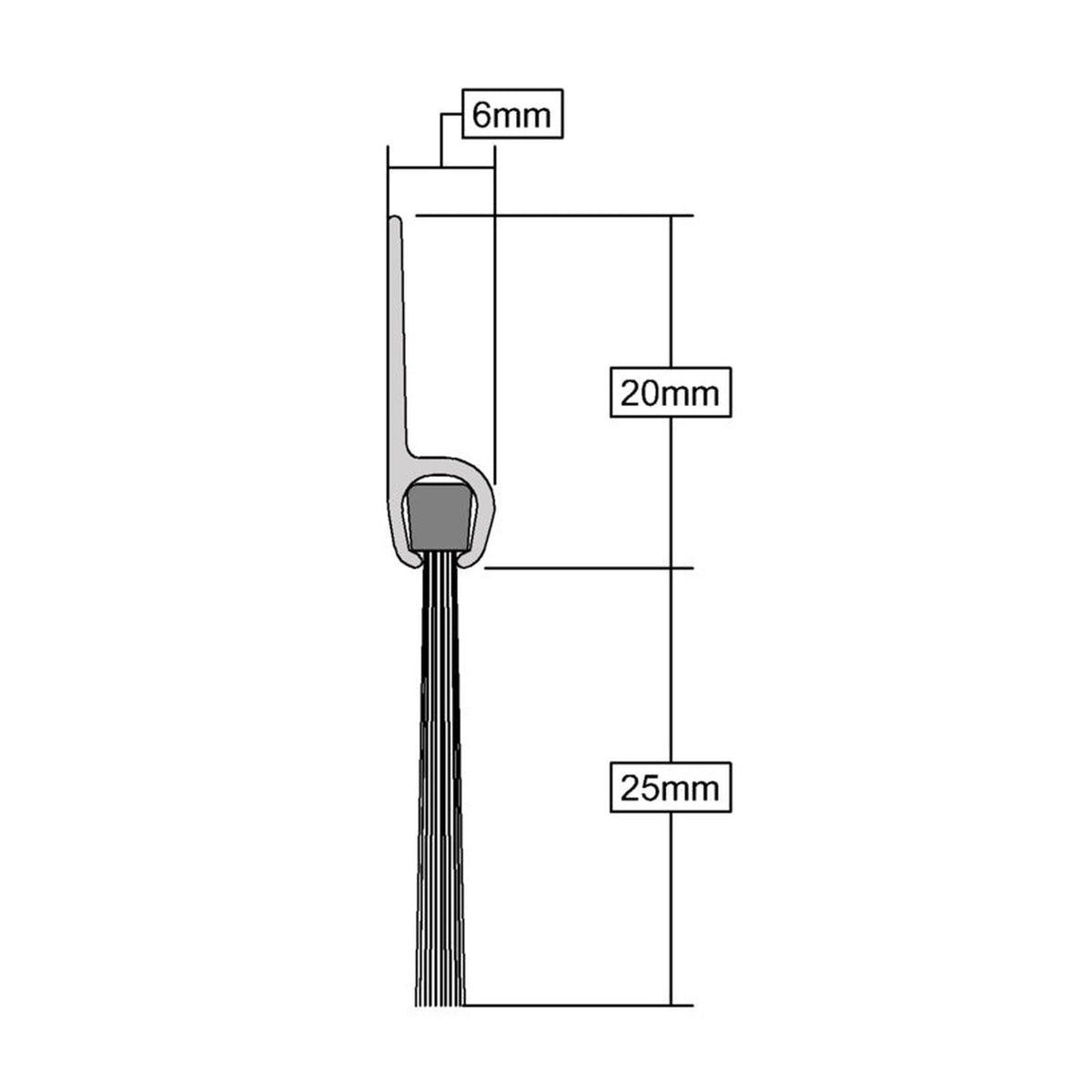 Stormguard white brush bottom door seal 914mm, view 2