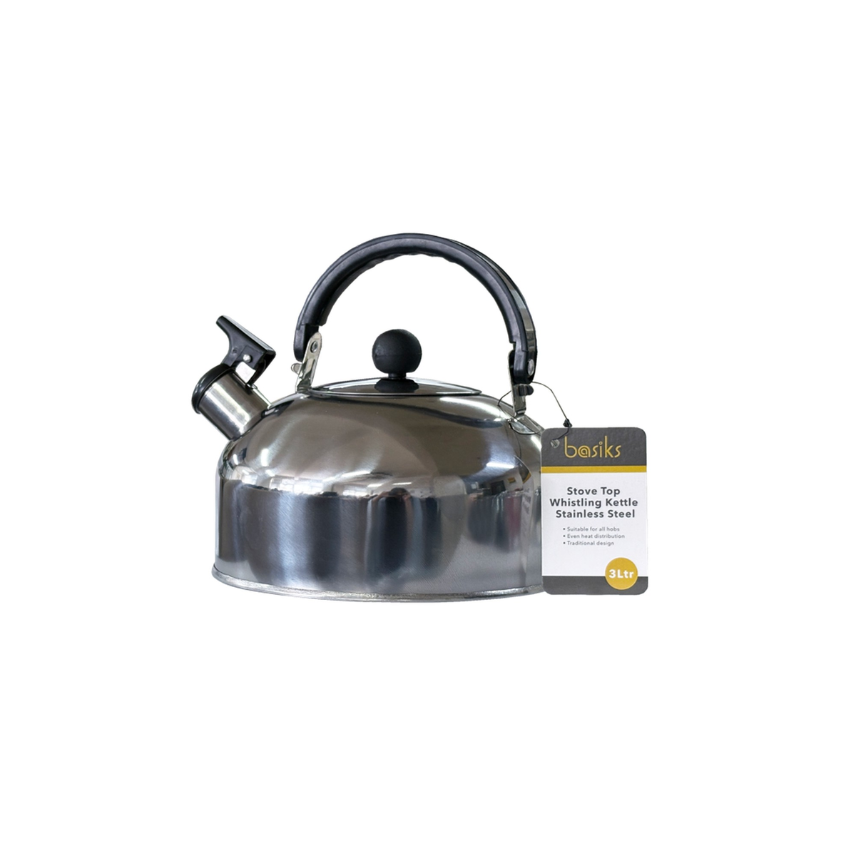 Stove Top Whistling Kettle - 3L Stainless Steel