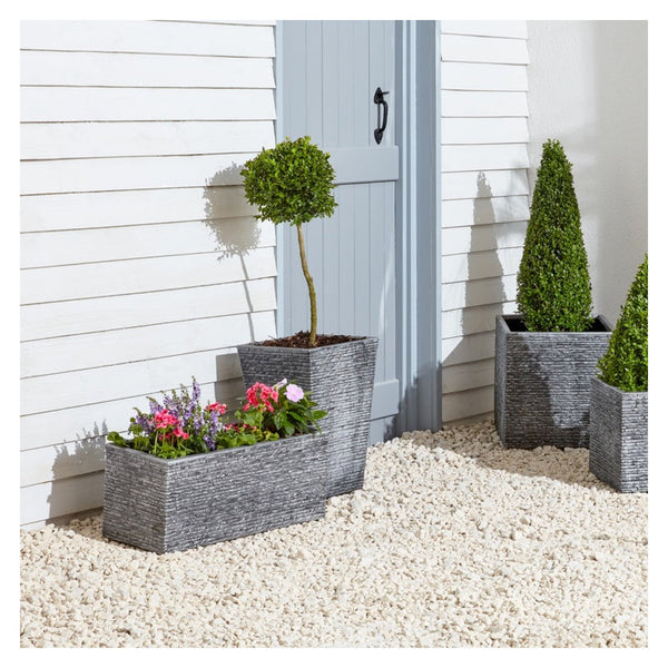 Strata ash large square slate planter