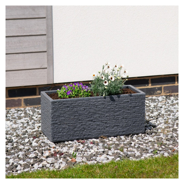 Strata ash slate 60cm trough planter