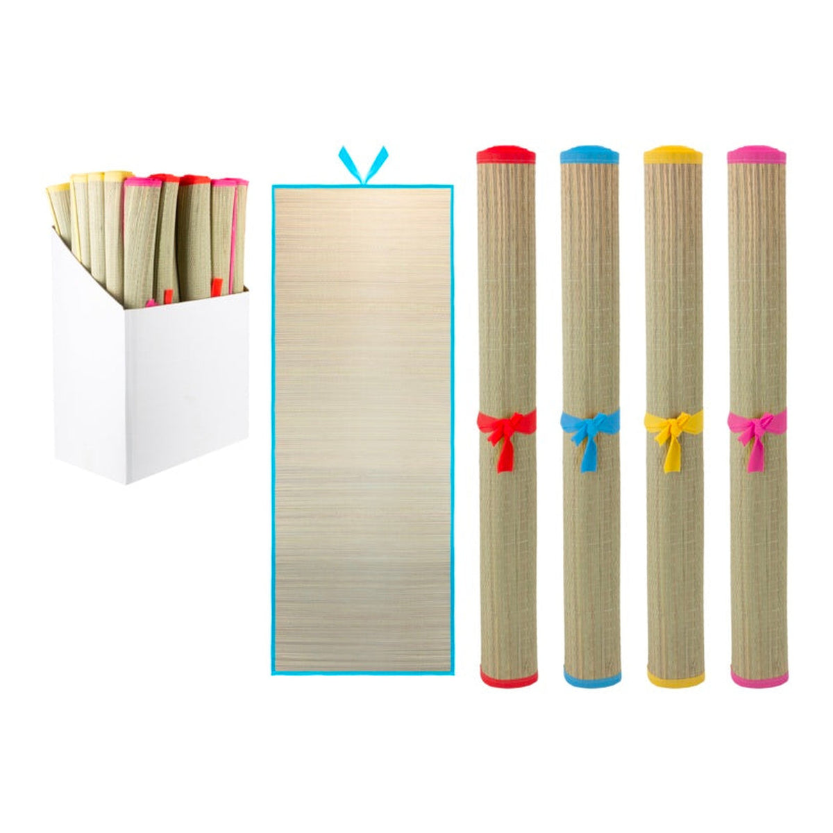 Straw Beach Mat With Cloth Edges - 60 x 175cm