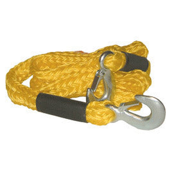 Streetwize 3 tonne yellow braided tow rope with hooks and bag
