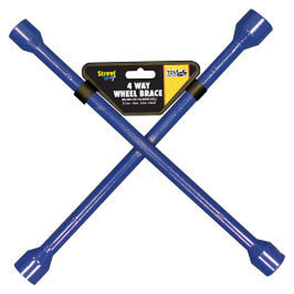Streetwize blue painted 4 way wheel brace