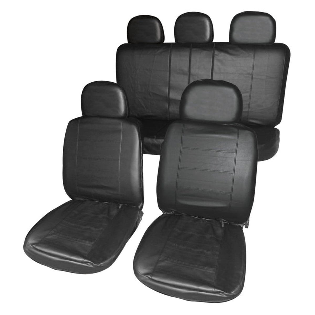 Streetwize black leather look car seat covers with headrest covers