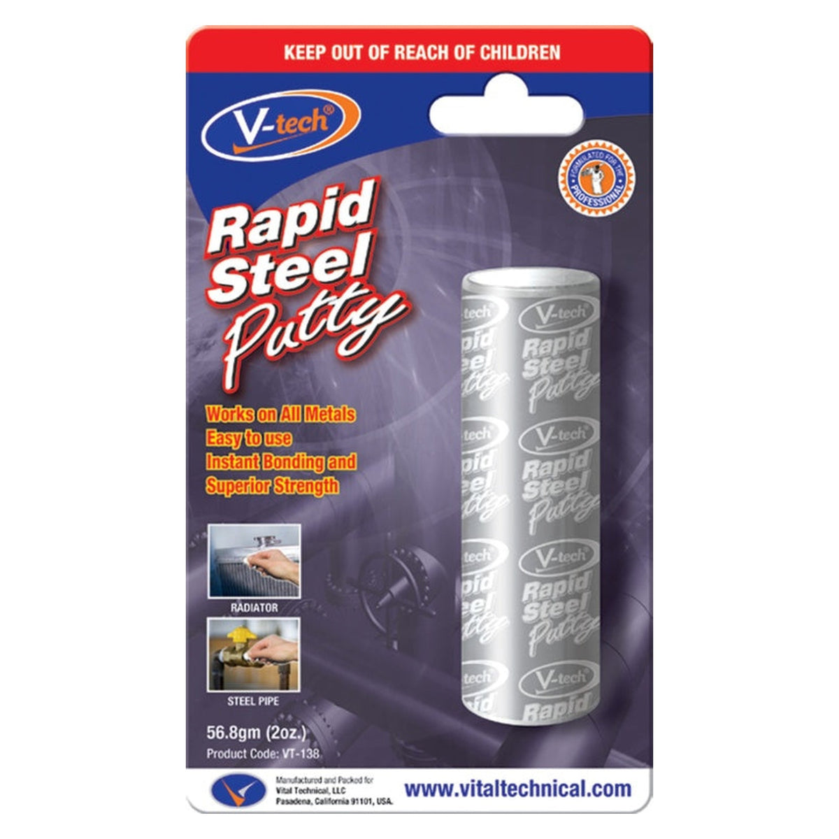 Streetwize V-Tech Rapid Steel epoxy putty 56.8g