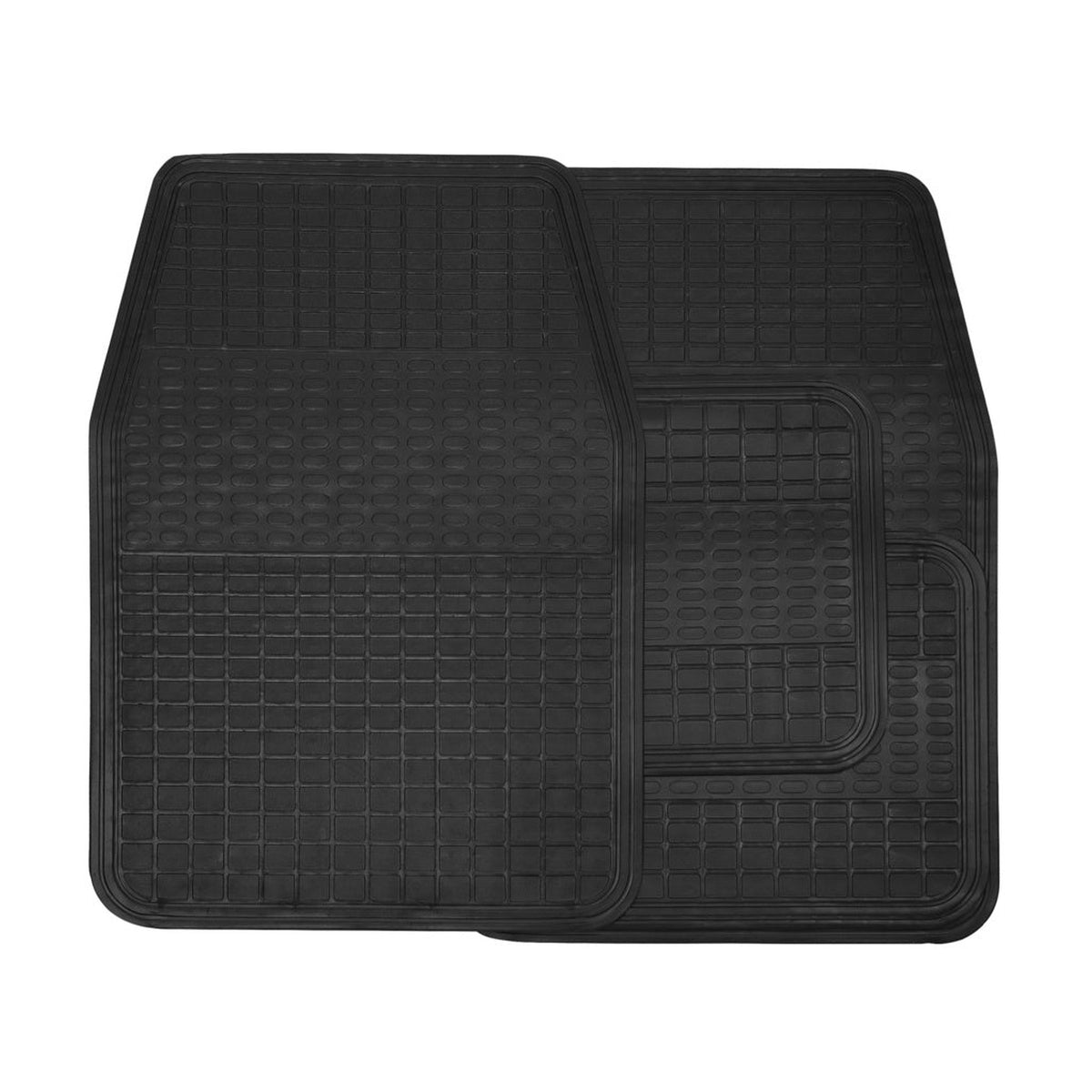Streetwize black 4 piece rubber car mat set