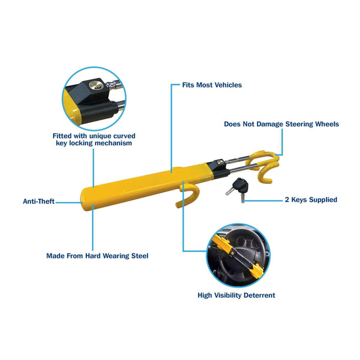 Streetwize twin bar steering wheel lock, view 4