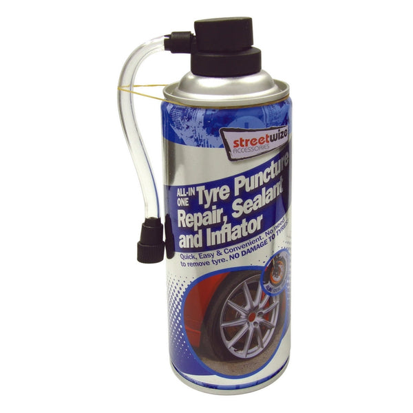 Streetwize 450ml tyre puncture repair, sealer and inflator